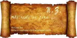 Mátyási Zita névjegykártya